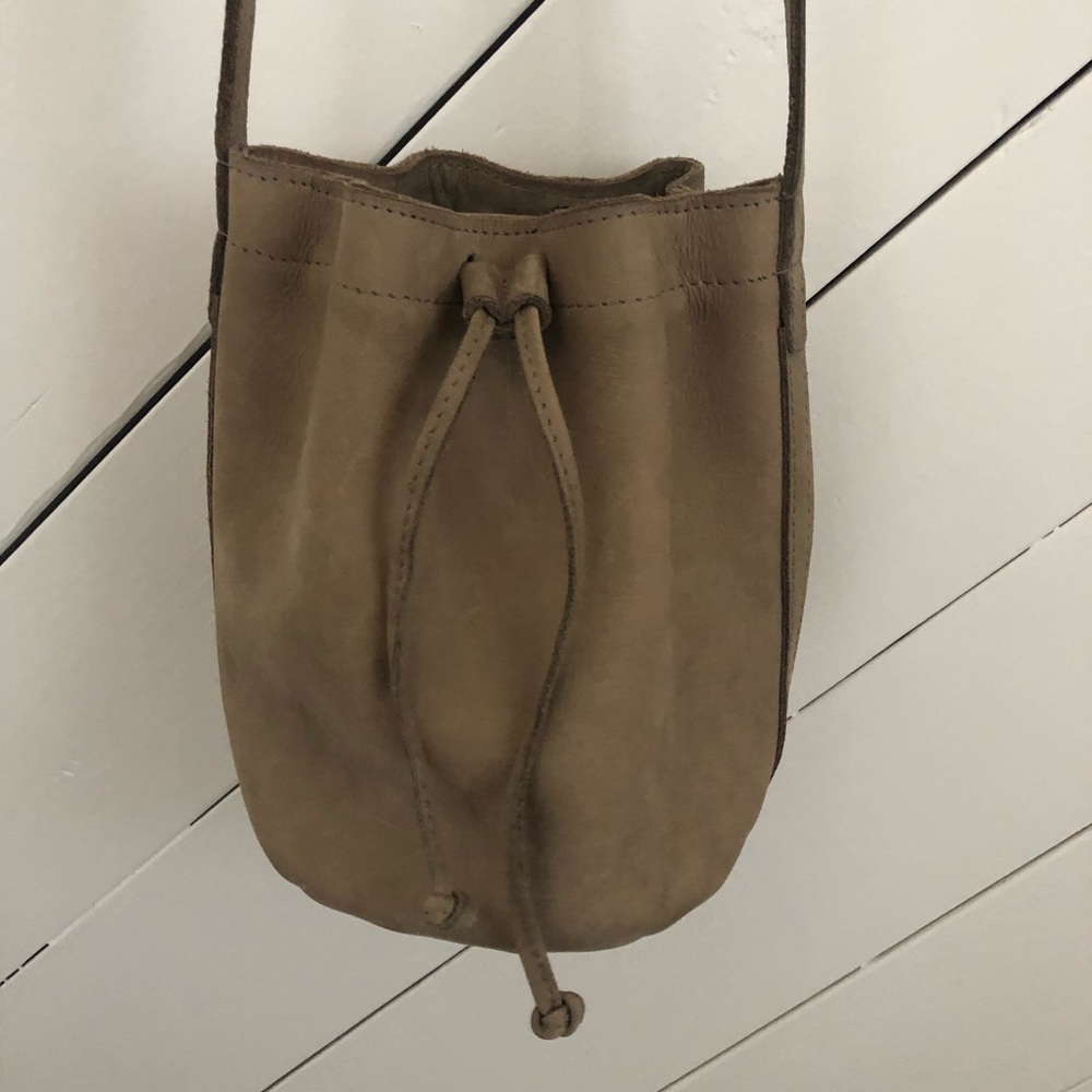 ABLE Leather Crossbody Bucket Bag